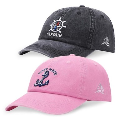 2 Pcs Captain and First Mate Hats for Men Women, Adjustable Cotton Baseball C...