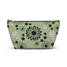 Floral Accessory Pouch with T-Bottom, Makeup Bag, Travel Organizer, Gift ... 