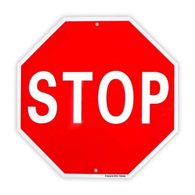Stop Sign Street Slow Warning Sign 12''x 12'' 40 Mil Rust Free Aluminum   Refle...