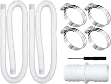 2-Piece 1.25-Inch Pool Hose 39-Inch Long Accessory Pool Pump Hose for Pool Fi...