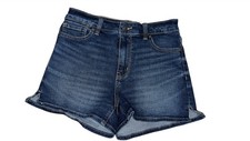 American Eagle Women  s Mom Shorts Stretch Size 0 25W Dark Wash Super High Rise