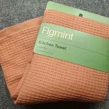 NEW Figmint LARGE Kitchen Towel Fall Orange 100% Cotton Waffle Knit 18”x28”