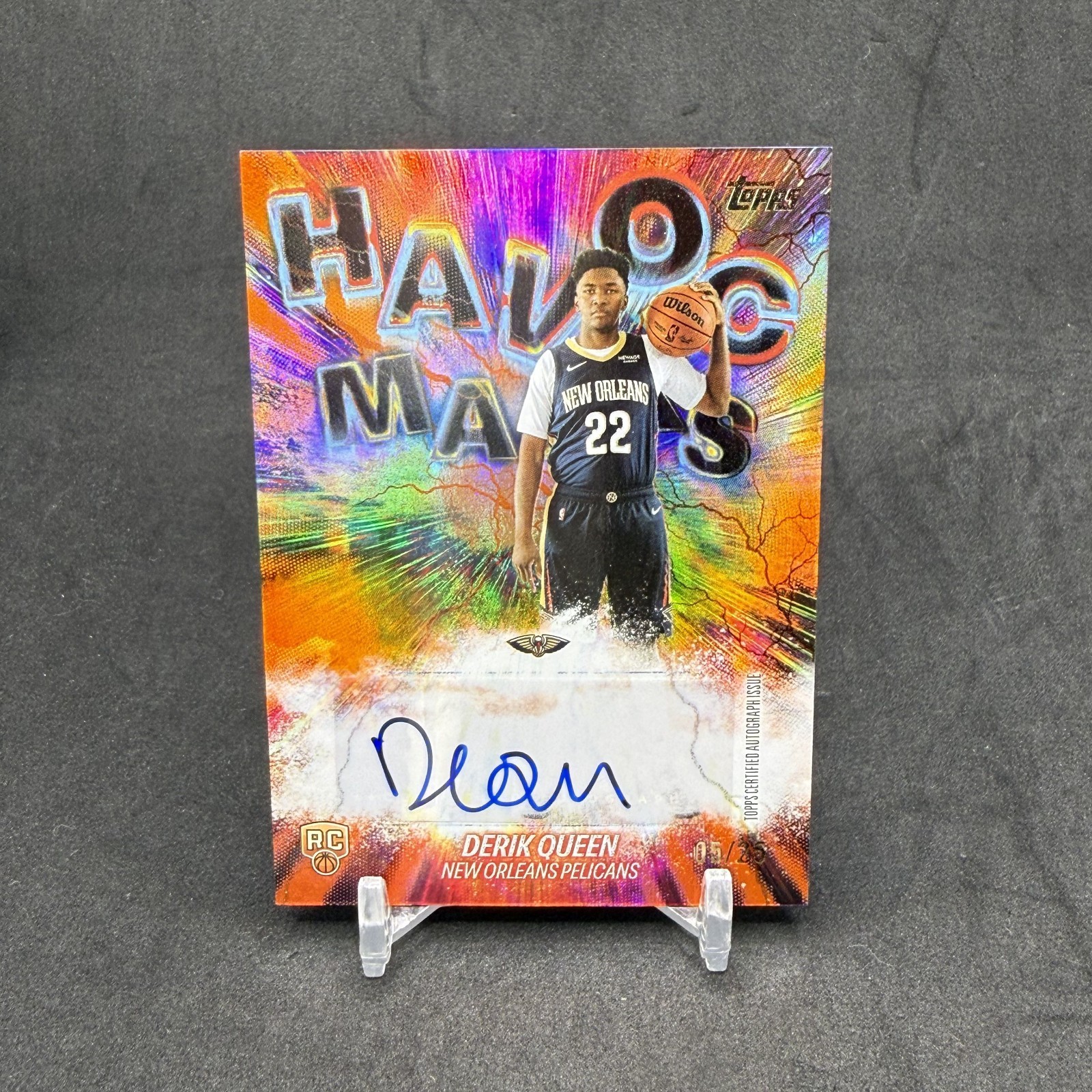 Derik Queen 2025-26 Topps Havoc Marks Orange Rainbow Rc Auto Rookie #hm-dq 5/25