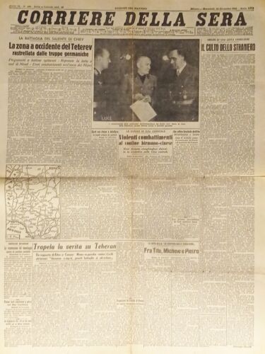 Corriere della Sera N. 296 - 1943 La zona a occidente del Teterev rastrellata - Zdjęcie 1 z 1