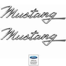 1968 Mustang New Chrome Plated Script Fender Emblems Mustang Pair Rh Lh 2pcs 1968 Mustang New Chrome Plated Script Fender Emblems Mustang Pair Rh Lh 2pcs