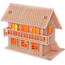 Villa Typ 2 3D Holzbausatz Gebäude Holz Haus Steckpuzzle Bauwerk Holzpuzzle Bau