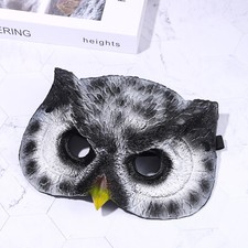 Unisex Halloween Owl Mask Christmas Carnival Owl Half-Face Realistic Animal Mask