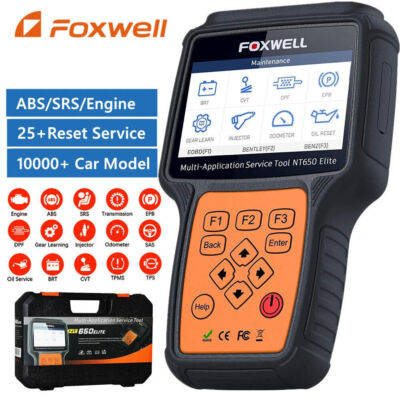 Foxwell NT650 Elite Car OBD2 Scanner ABS EPB SRS TPMS DPF Injector Diagnostic 