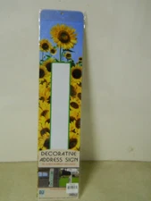 Sun Flower Garden Blue Sky Vertical Metal Address Sign w/ 2" Numbers