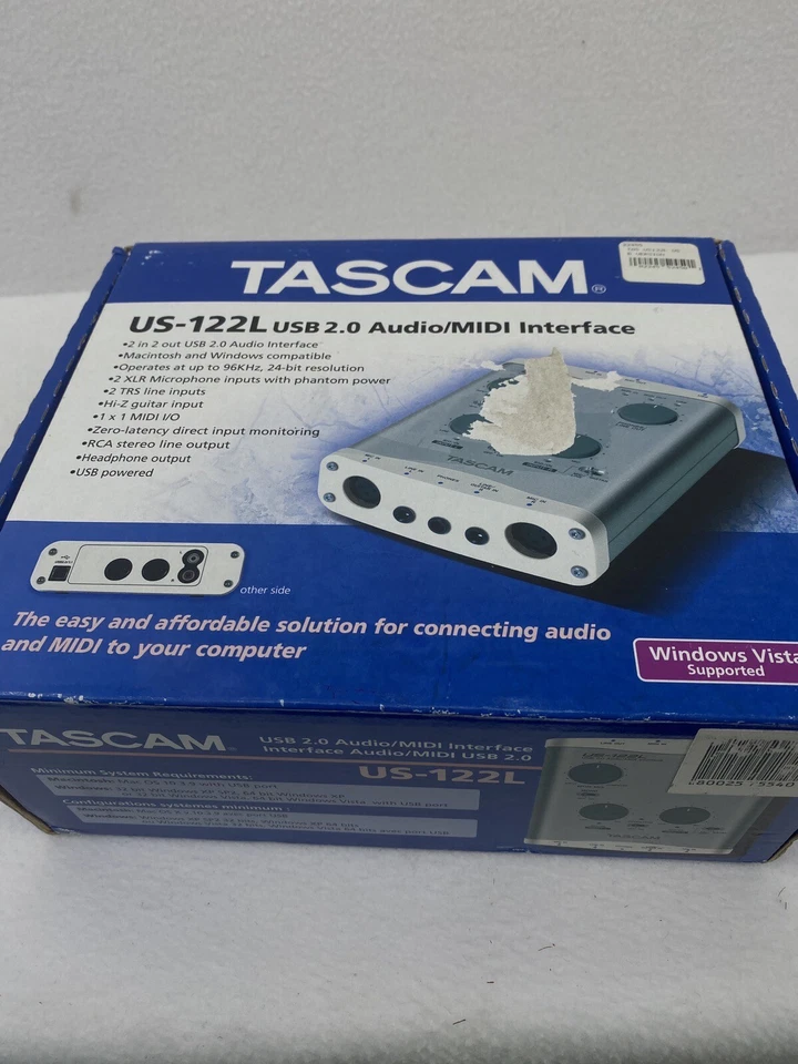 Tascam US-122L USB 2.0 Audio MIDI Interface Tested Hi-Z, XLR, TRS, RCA Inputs - Image 2 of 4