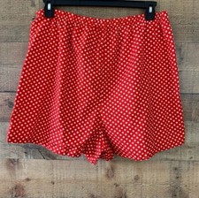 Vintage 1960  s 1970  s Red White Polka Dot Pull On Shorts Sz XL