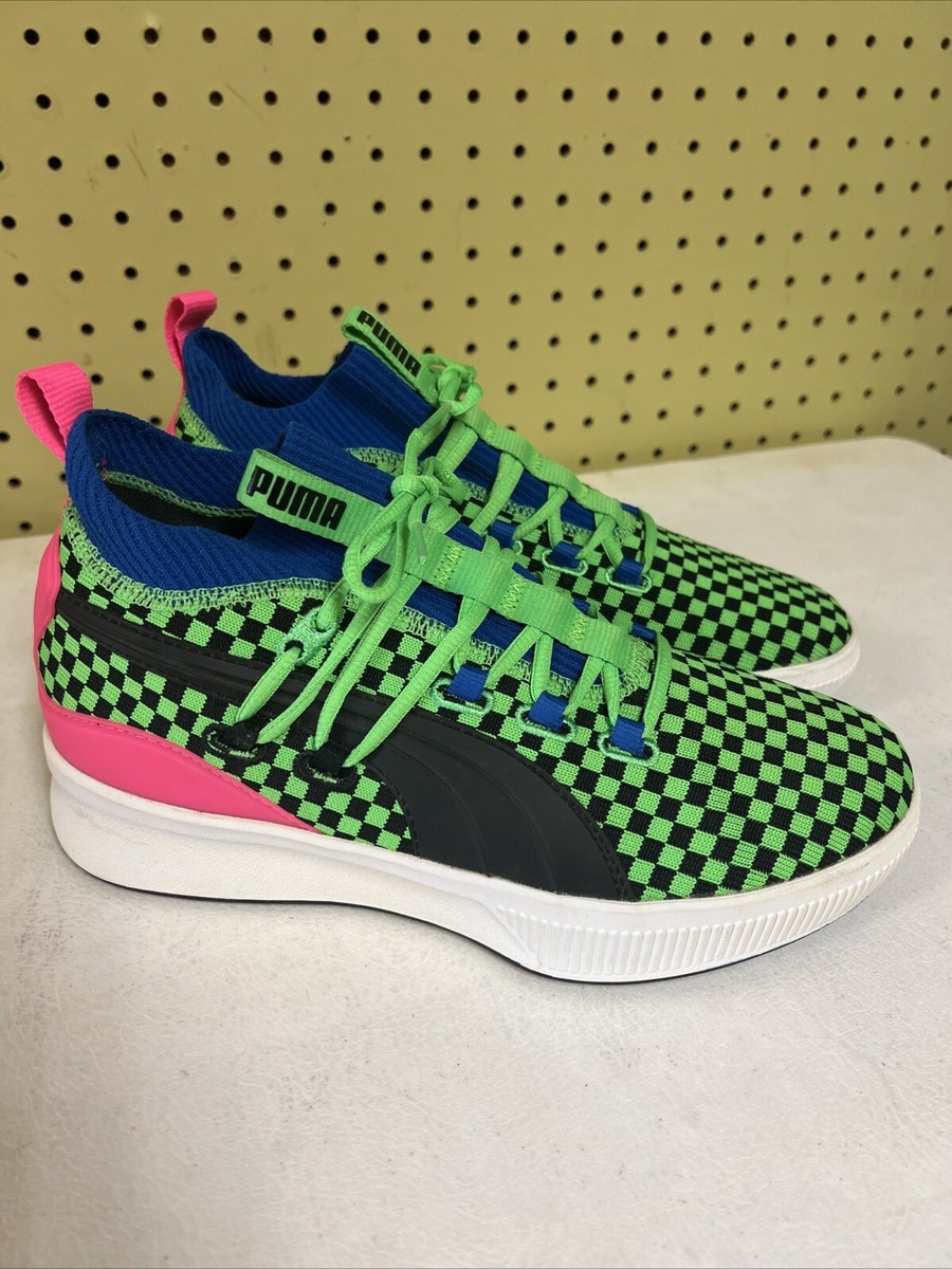 Puma Mens Clyde Court 192893-01 Green Pink Casual Shoes Sneakers Sz