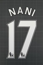 NANI #17 2007-2013 Player Size Premier League White Nameset Lextra