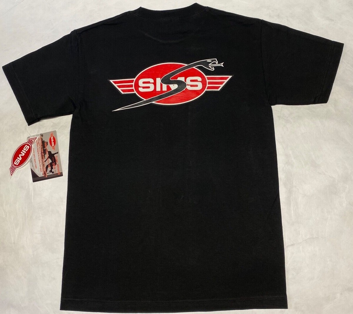 Official Licensed SIMS Skateboard Snake Graphic T-Shirt Tee Skate