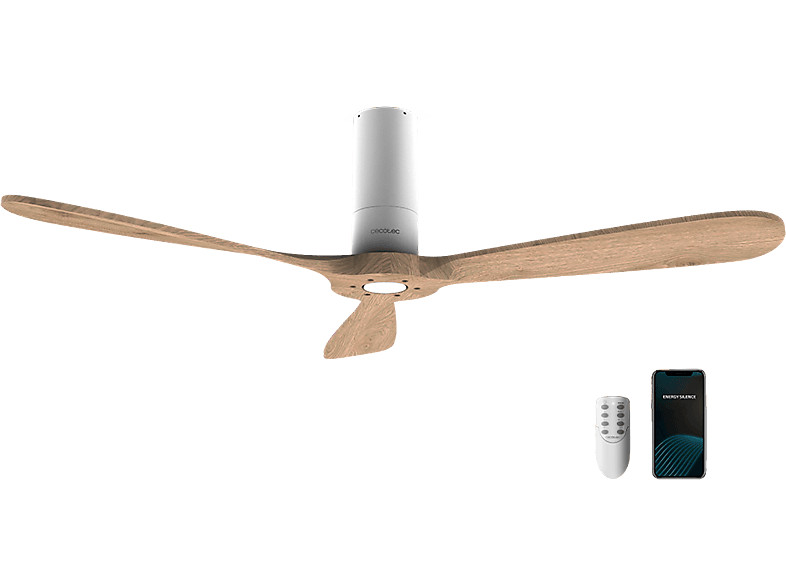 Ventilador de techo - Cecotec EnergySilence Aero 5500 White Aqua Connected, 40 W