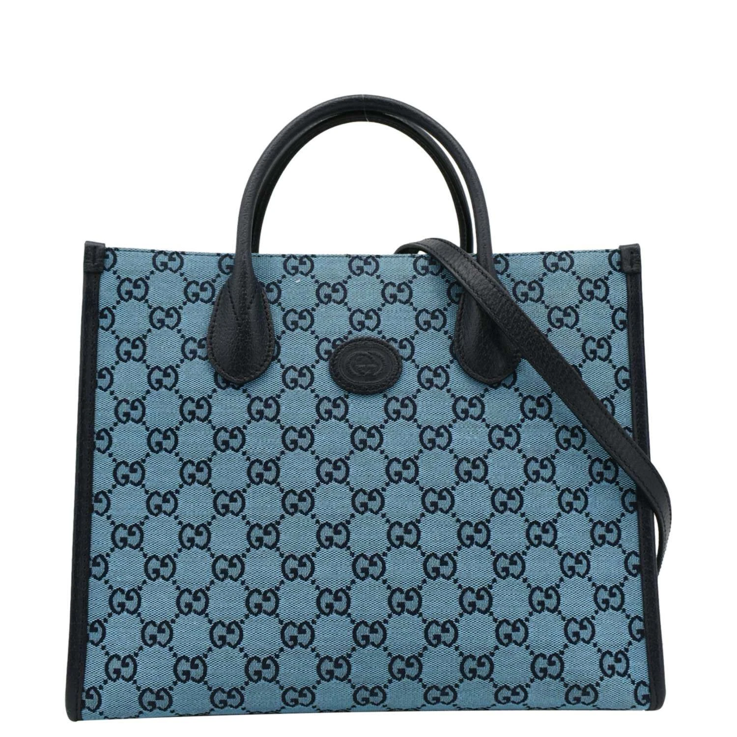 Sac fourre tout en toile GUCCI Iverlocking GG Supreme bleu 659983