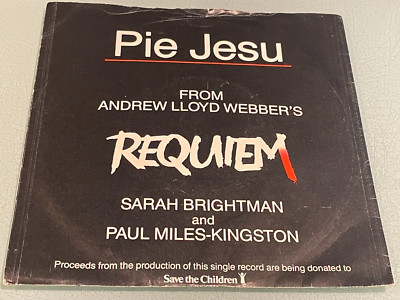 Sarah Brightman & Paul Miles-Kingston - Pie Jesu - Vinyl Record 7'' Single - 1985