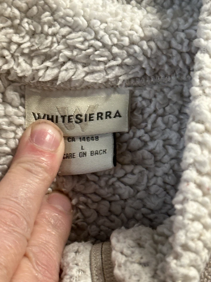 Chaqueta blanca Sierra Sherpa cremallera talla grande crema Foto 3 de 4