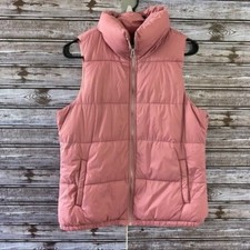 Old Navy Women's Puffer Vest Size S Pink Full-Zip Pockets