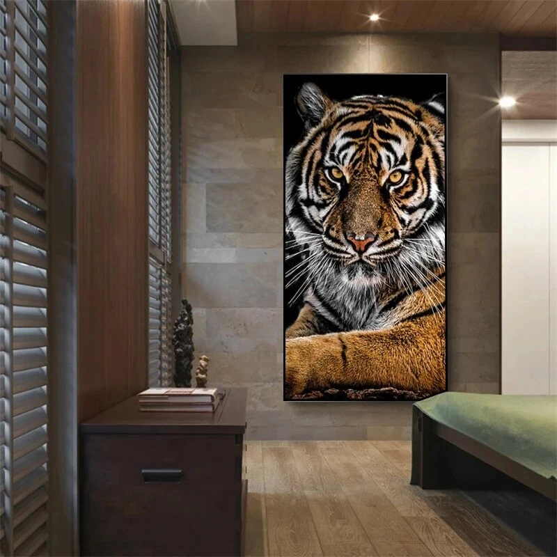 Animal Tiger Canvas Painting Canvas Wall Art Home Decor Poster Print Wall Mural - Image 4 of 4