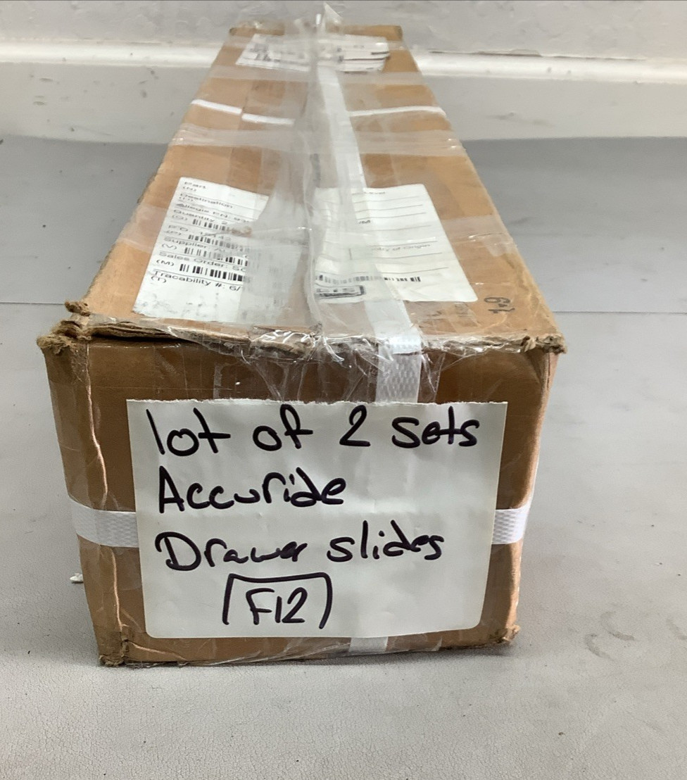Lot of 2 Sets Accuride 9308-E22 Locking Drawer Slides Left & Right(f12)