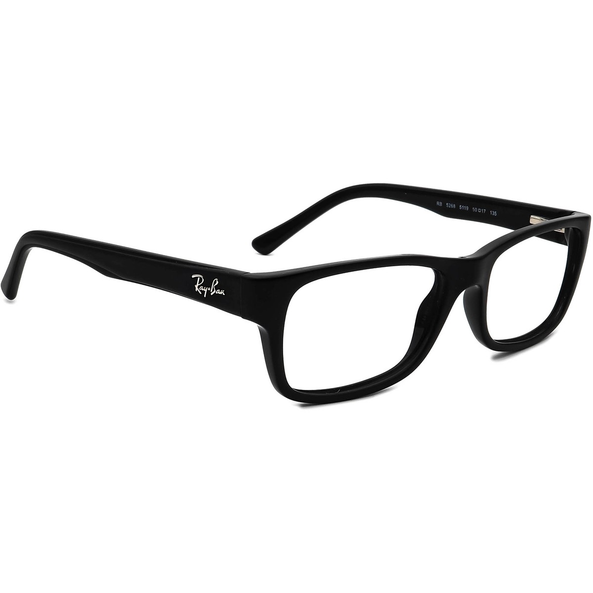 Ray-Ban RB 5268‎ 5119 Rectangular Unisex Eyeglass Frames 52-17 135 Black Cloth Ray-Ban RB5268-5119 Eyeglasses, Black Full Rim Rectangular  main image 2