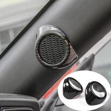 2pcs Carbon Fiber A-pillar Speaker Ring Trim for Ford Mustang 2015+ Accessories