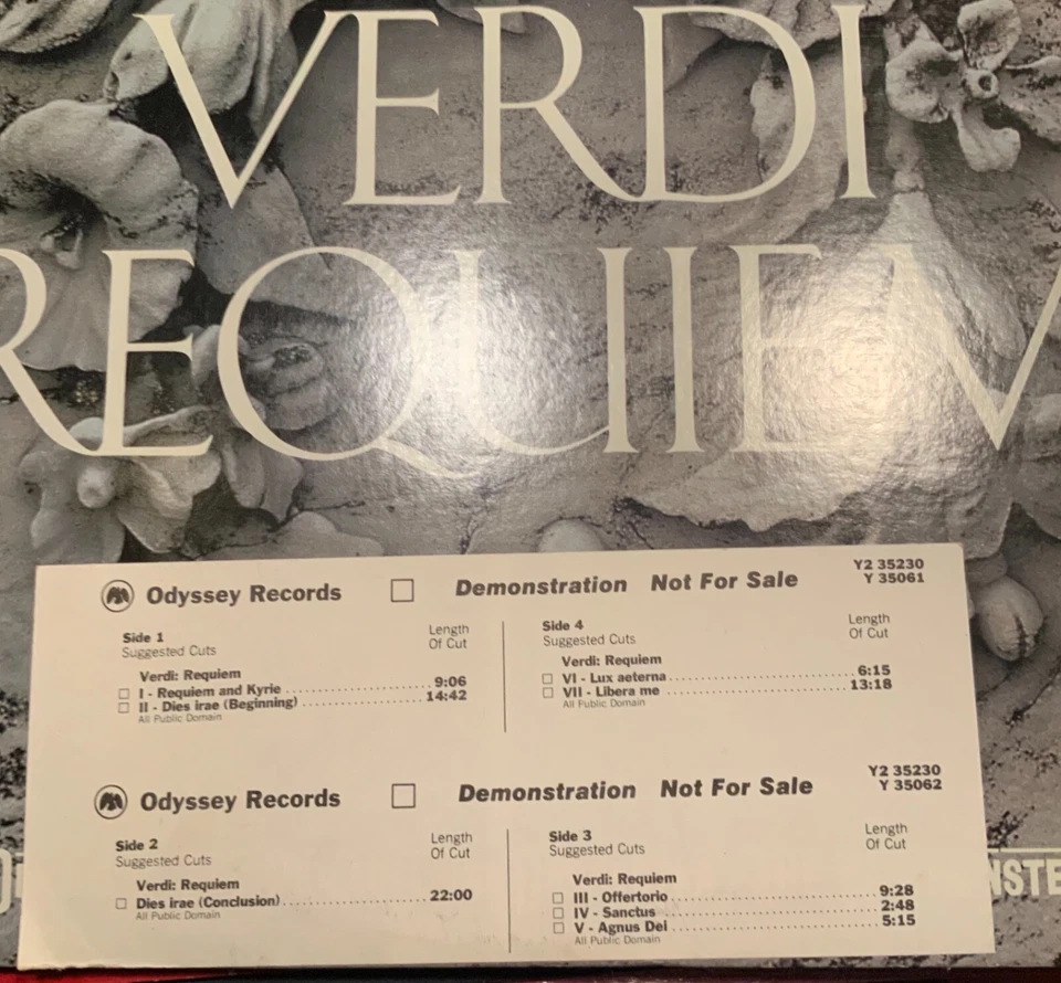 VERDI-REQUIEM-LUCINE AMARA-EUGENE ORMANDY-RARE1978 ODYSSEY DOUBLE VINYL-PROMO Foto 4 de 4