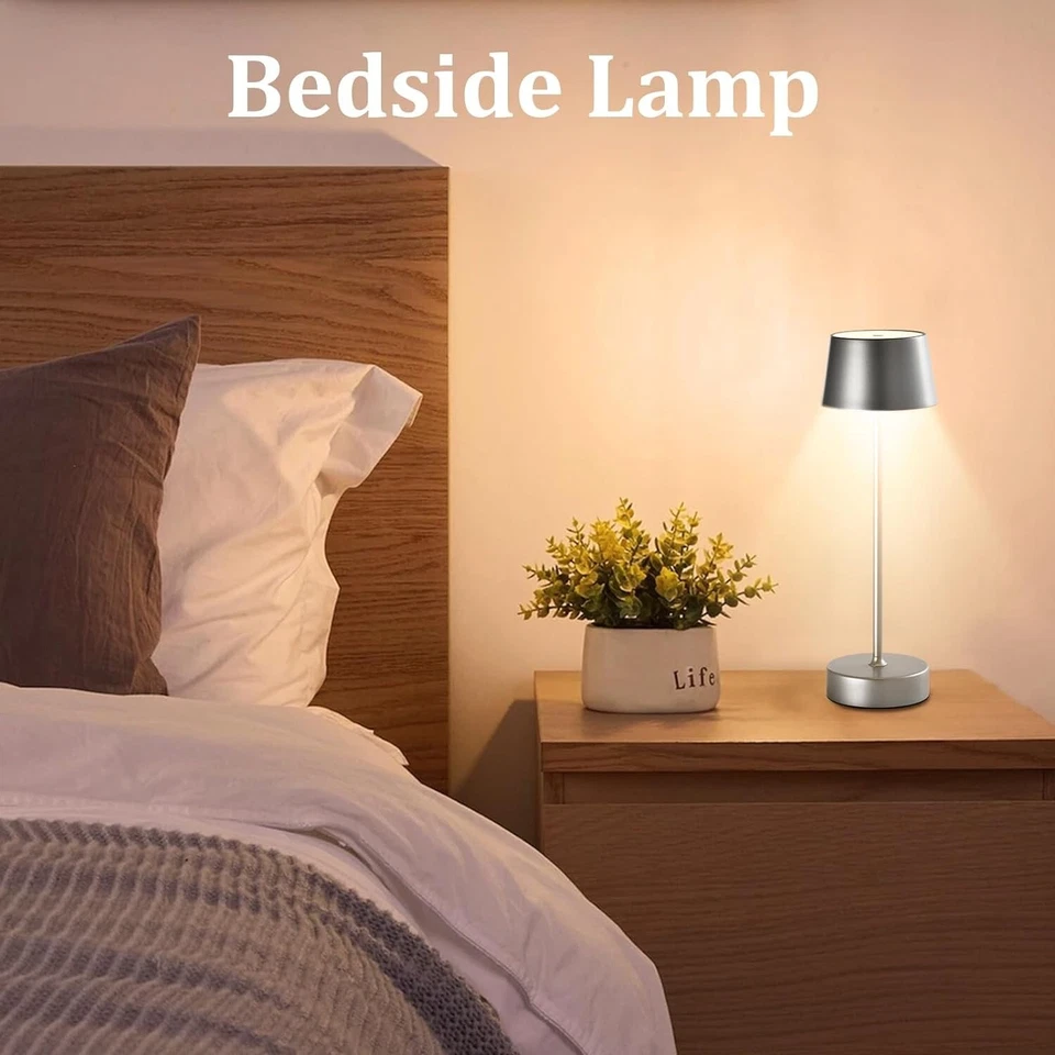 3W 3000KLED Tischlampe Kabellos Akku, Touch Tischleuchte Typ C USB Wiederaufladb - Bild 3 von 4