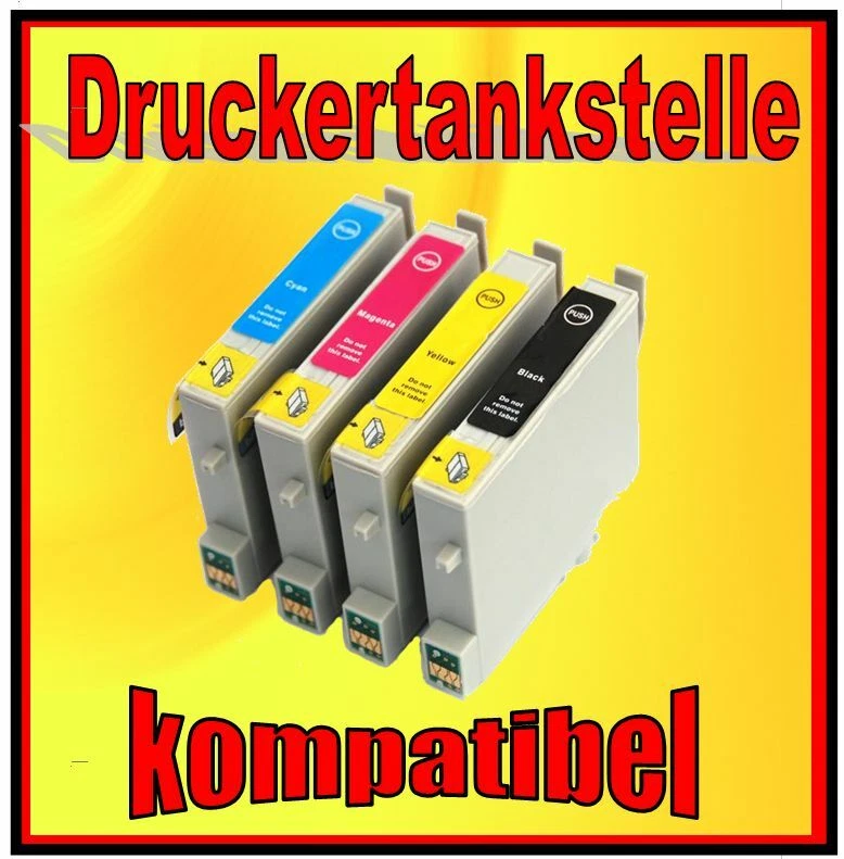 4 komp. Patronen für Epson Stylus D68 D88 DX3850 DX4200 DX4250 ers. T0615 B-Ware
