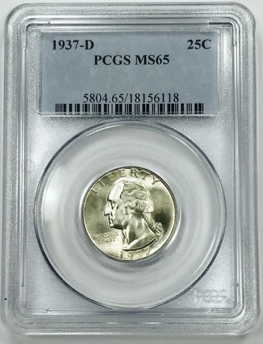 *1937 D WASHINGTON QUARTER* *PCGS MS65* *CENSUS RARITY* NR #G3751