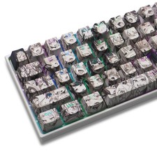 PBT Anime Keycaps - 108 Keys, XVX Japanese Custom Backlit Keycaps, OEM Profil...