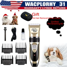 DogCat Pet Grooming Kit Electric Hair Clipper Trimmer Rechargeable Cordless Gift