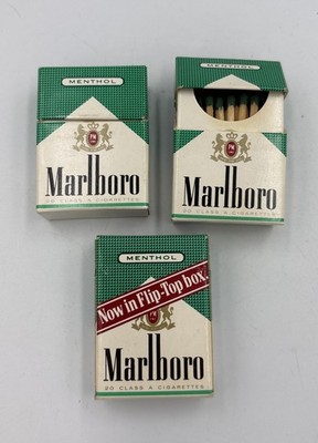 LOT Of 3 MARLBORO MENTHOL FLIP TOP BOX Wooden Matches MINI PACKS