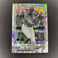2021 Bowman Ronny Mauricio Black and White Raywave New York Mets 