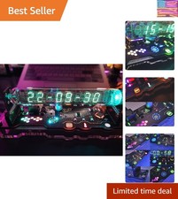 Imitation Nixie Tube Clock Fluorescent Tube Clock Cyberpunk Ornaments IV18 Fl...