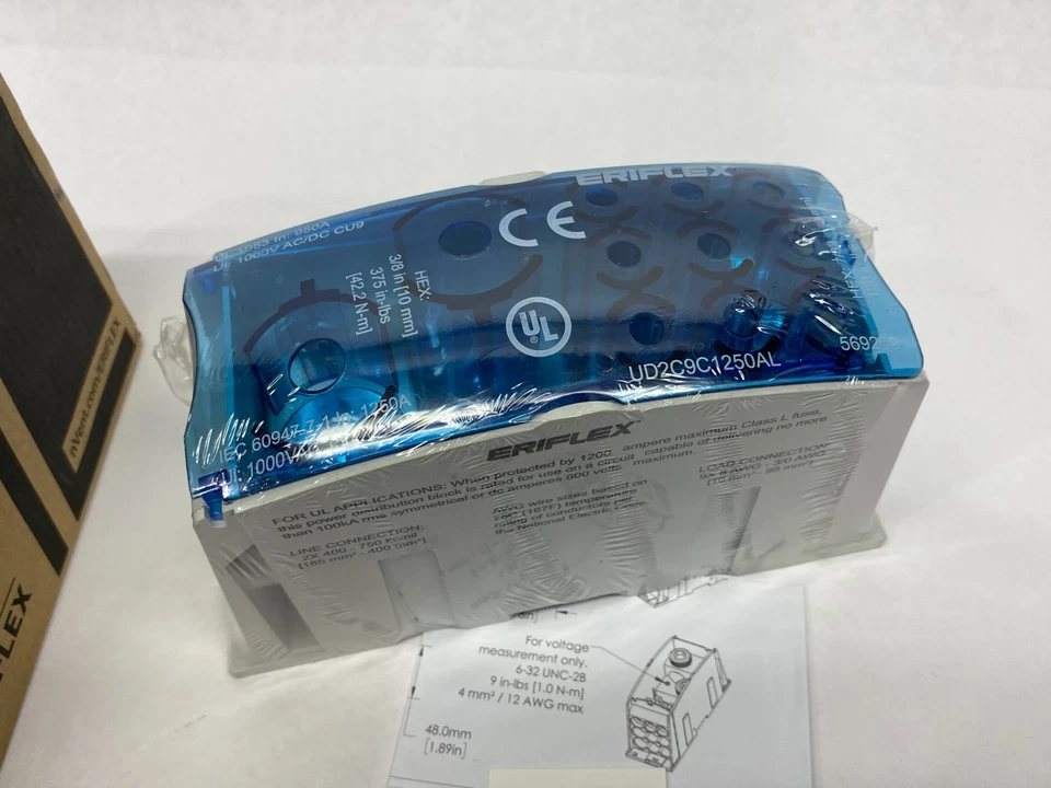 nVent Eriflex 569209 Power Distribution Block 2 Cables to 9 Cables UD2C9C1250AL - Image 4 of 4