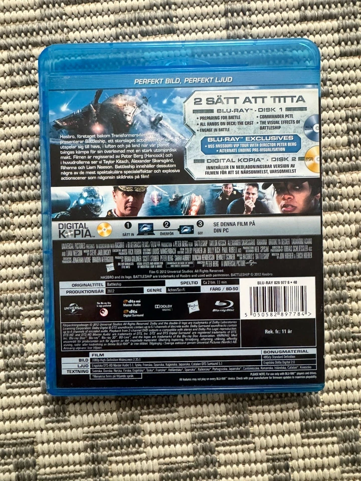 Battleship BluRay (Swedish Import) DVD Region 2 - Like New - Image 2 of 3