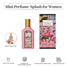 Gucci Flora Gorgeous Gardenia Perfume for Women EDP Mini Splash Top 0.16 Fl Oz