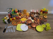 Pretend Play Food Kitchen Lot Cake Pizza Fruits Veggies Dishes Cookware Utensils