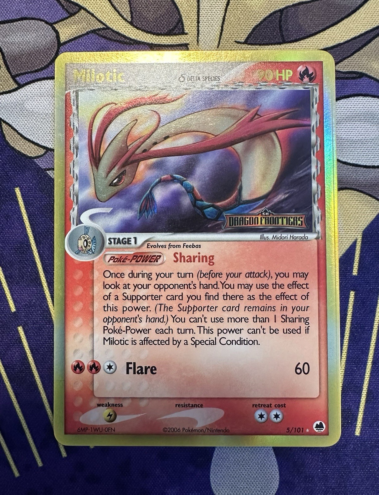 Pokemon Milotic 5/101 Delta Species Dragon Frontiers Stamp Reverse Holo Card LP