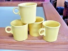4 Fiestaware Sunflower Yellow 8 Ounce Coffee Mug Cup O Ring Handle
