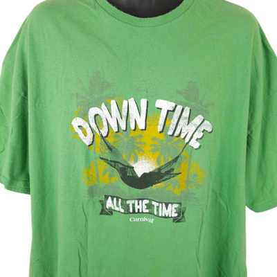 Carnival Cruise T Shirt Mens Size 3XL Green Down Time All The Time