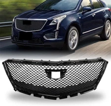 Front Bumper Grille Grill Assembly For 2016-2020 Cadillac XT5 Gloss Black
