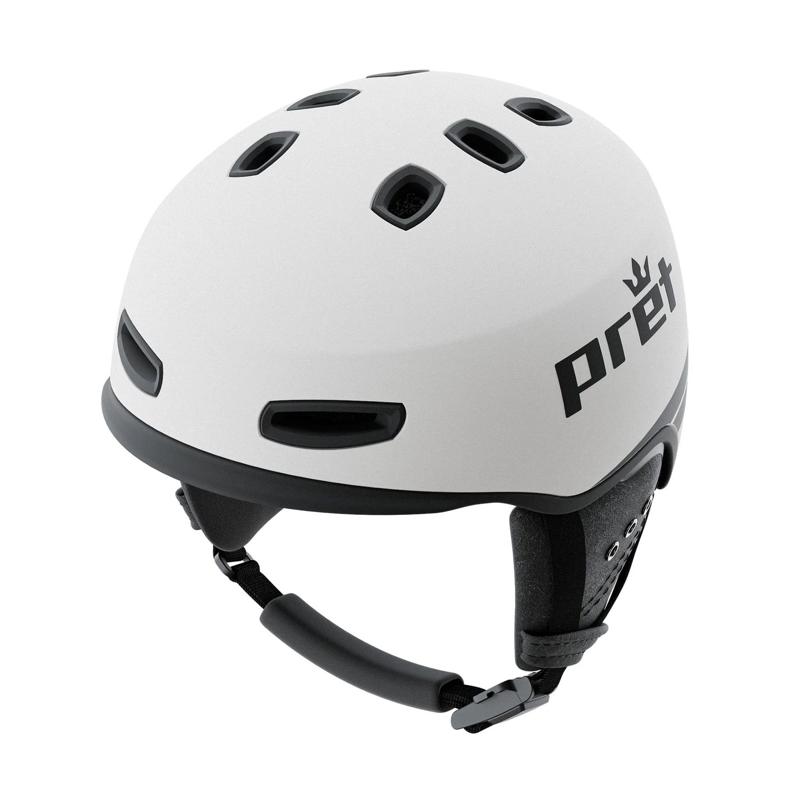 Pret Cynic Men's Snow Helmet, White Stripe, Large