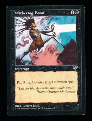 * * 1x Withering Boon x1 * * Mirage MTG LP Lightly Played