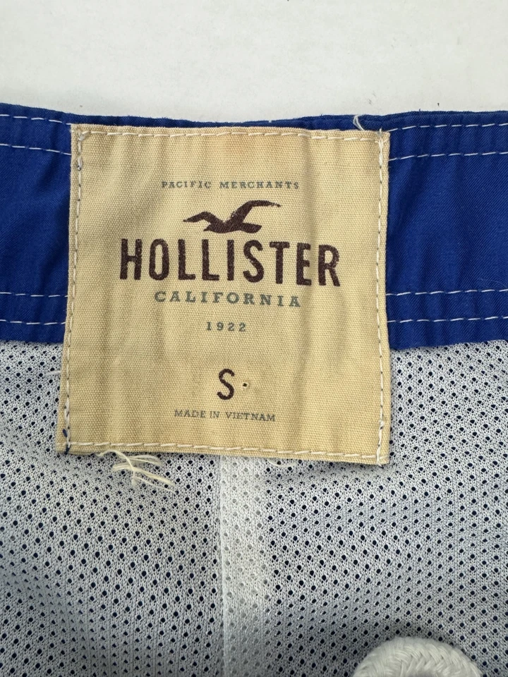 Y2K Hollister Board Shorts Para Hombres Pequeño Pájaro Azul Surf Playa Bañador Forrado Foto 3 de 4