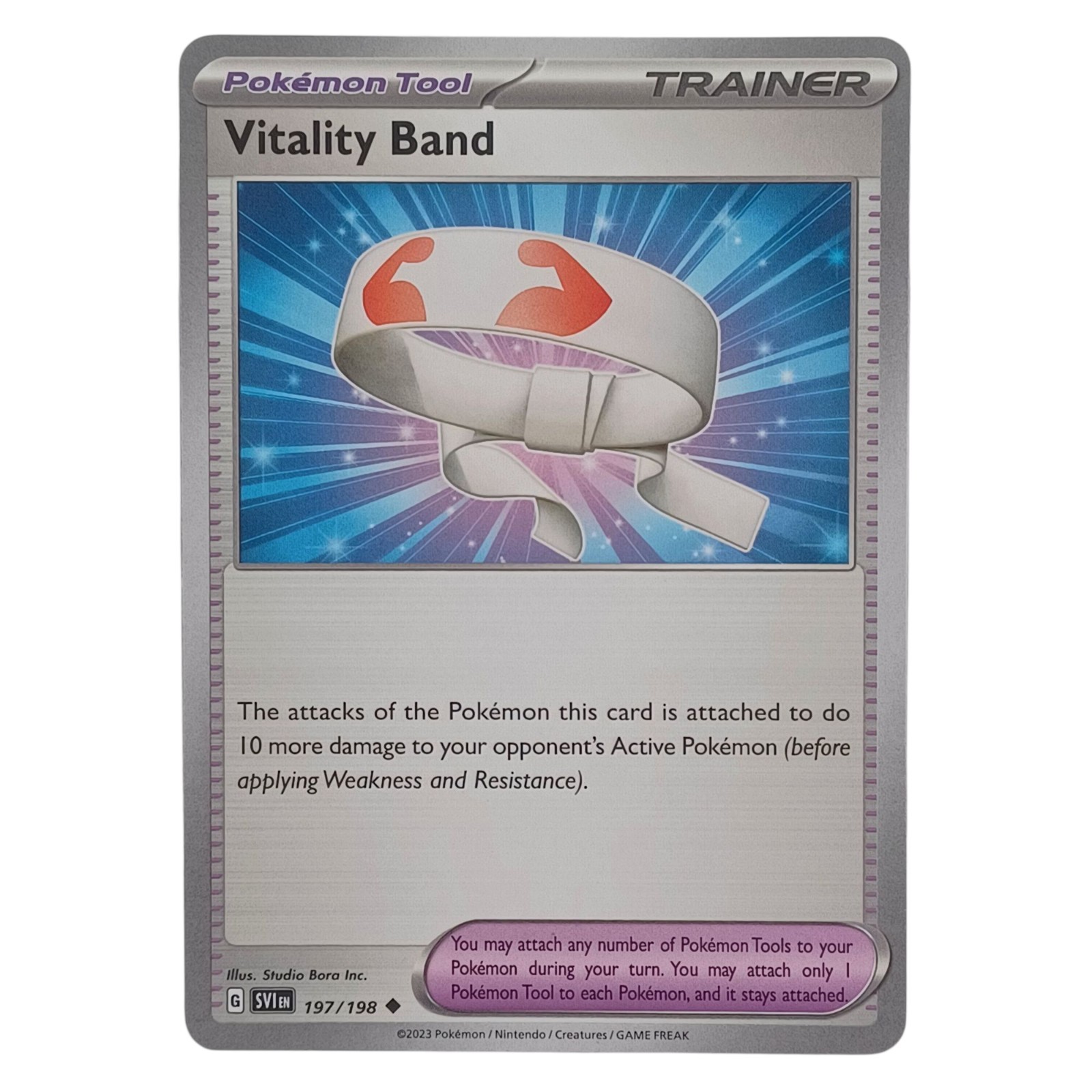 Vitality Band 197/198 SV01 Scarlet Violet Base Pokemon Tool Trainer Card