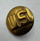 WW2 era US Army U.S. Collar Disc Insignia Pin Uniform Military Type V Stamped