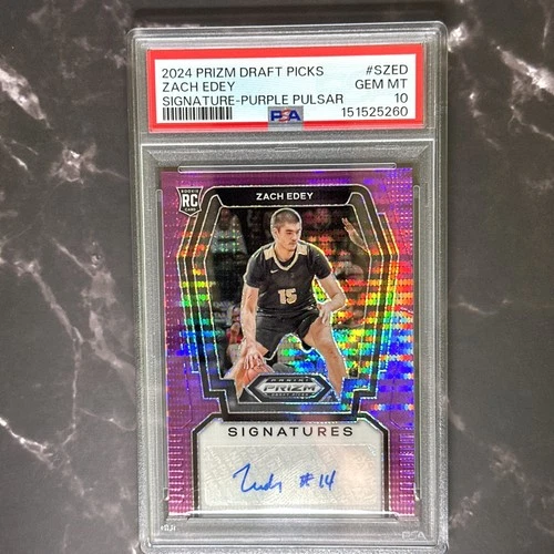 2024 Panini Prizm Draft Picks | Zach Edey | Purple Pulsar | PSA 10 | 07/15